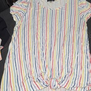 Striped Multicolor Short Sleeve Top